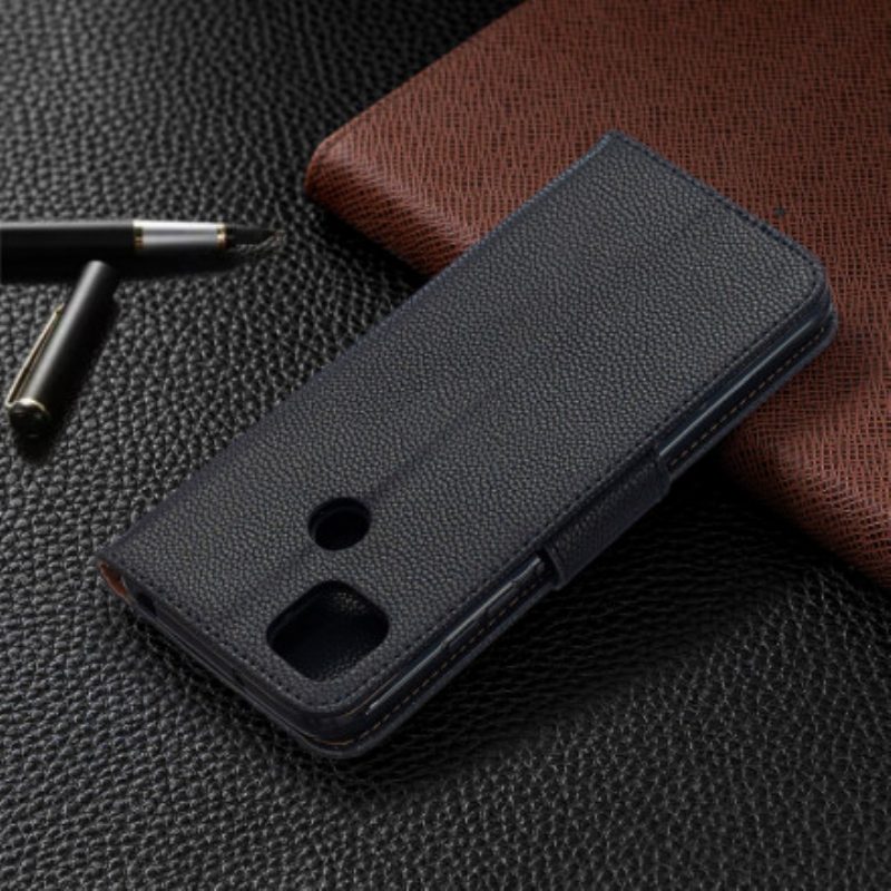 Folio-hoesje voor Xiaomi Redmi 9C Flip Case Lychee Rabat Schuin