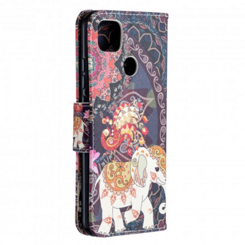 Folio-hoesje voor Xiaomi Redmi 9C Indische Olifanten