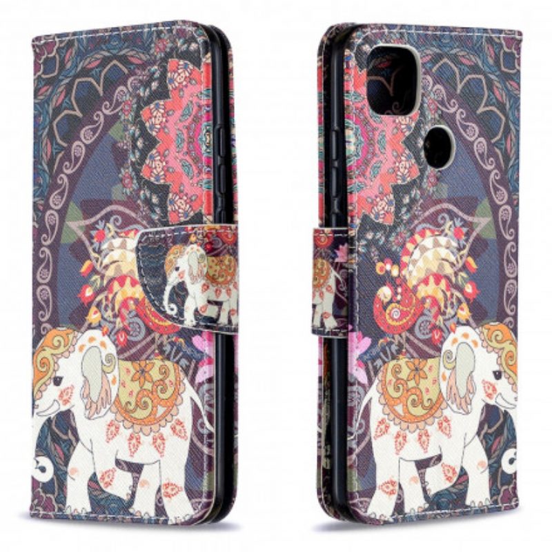 Folio-hoesje voor Xiaomi Redmi 9C Indische Olifanten