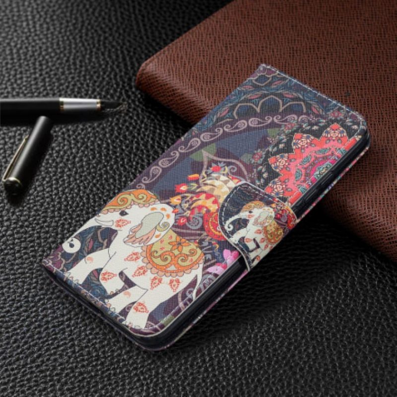 Folio-hoesje voor Xiaomi Redmi 9C Indische Olifanten