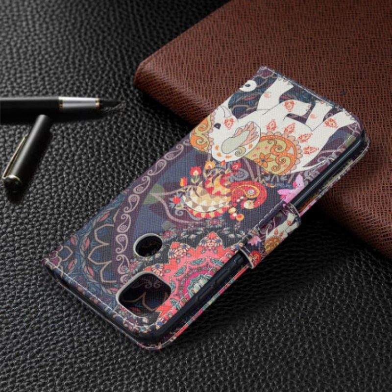 Folio-hoesje voor Xiaomi Redmi 9C Indische Olifanten