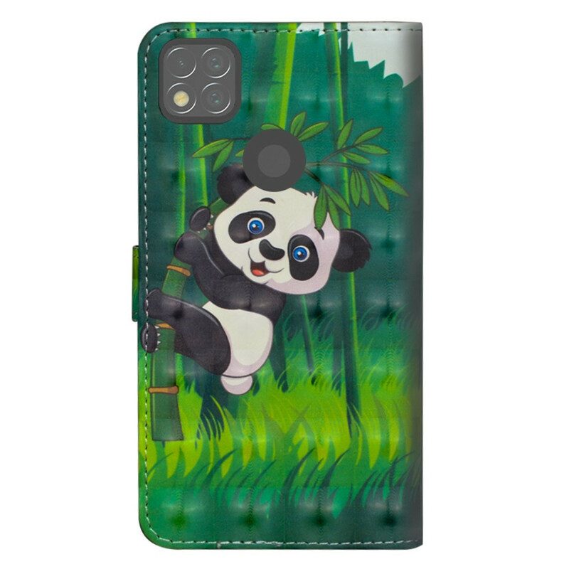 Folio-hoesje voor Xiaomi Redmi 9C Panda En Bamboe