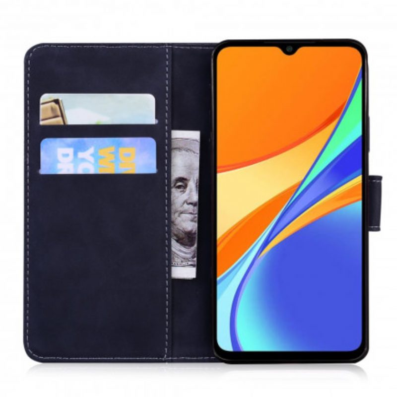 Folio-hoesje voor Xiaomi Redmi 9C Tijger Gezicht Afdrukken