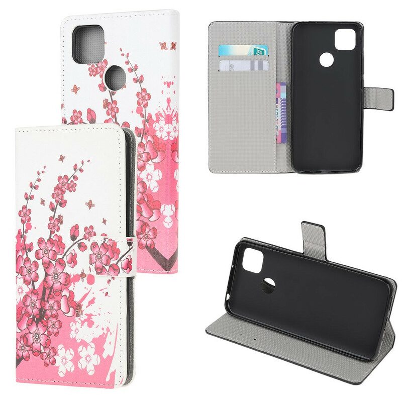 Folio-hoesje voor Xiaomi Redmi 9C Tropische Bloemen