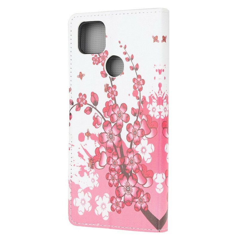 Folio-hoesje voor Xiaomi Redmi 9C Tropische Bloemen