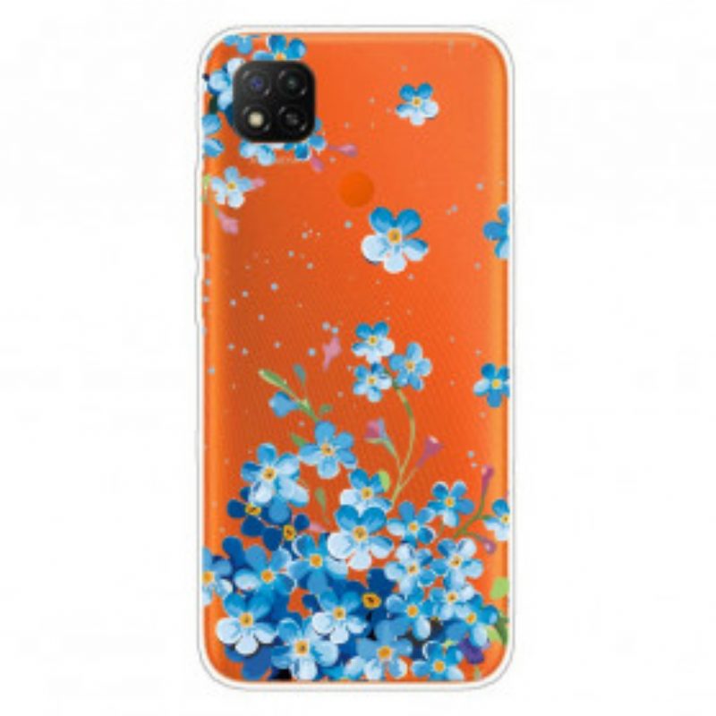 Hoesje voor Xiaomi Redmi 9C Boeket Van Blauwe Bloemen