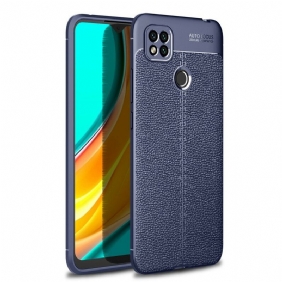 Hoesje voor Xiaomi Redmi 9C Dubbellijnig Litchi-leereffect