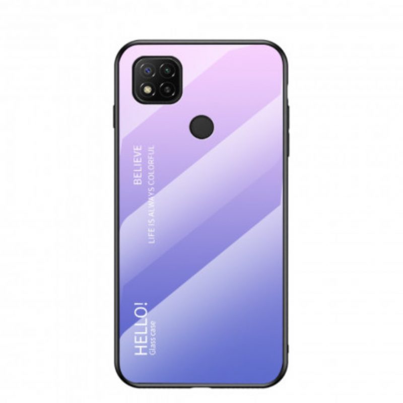 Hoesje voor Xiaomi Redmi 9C Gehard Glas Hallo