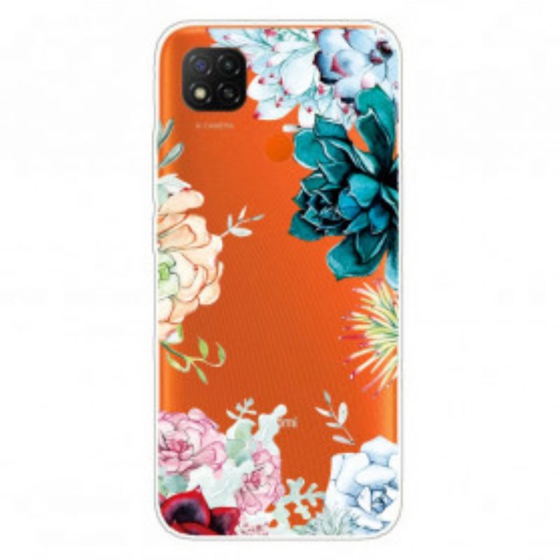 Hoesje voor Xiaomi Redmi 9C Naadloze Aquarel Bloemen