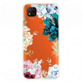 Hoesje voor Xiaomi Redmi 9C Naadloze Aquarel Bloemen