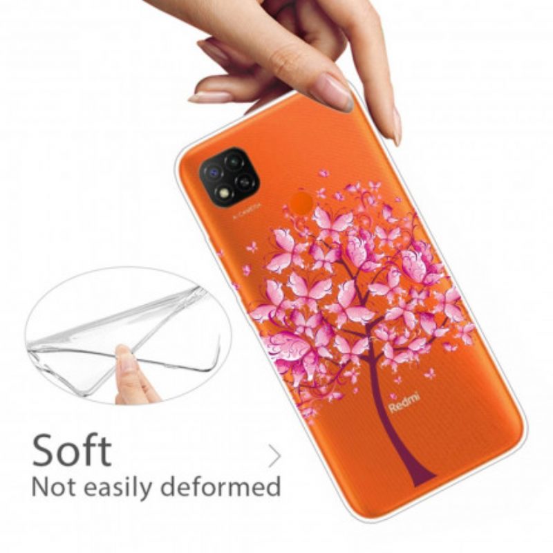 Hoesje voor Xiaomi Redmi 9C Roze Boomtop