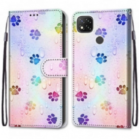 Leren Hoesje voor Xiaomi Redmi 9C Kattensporen