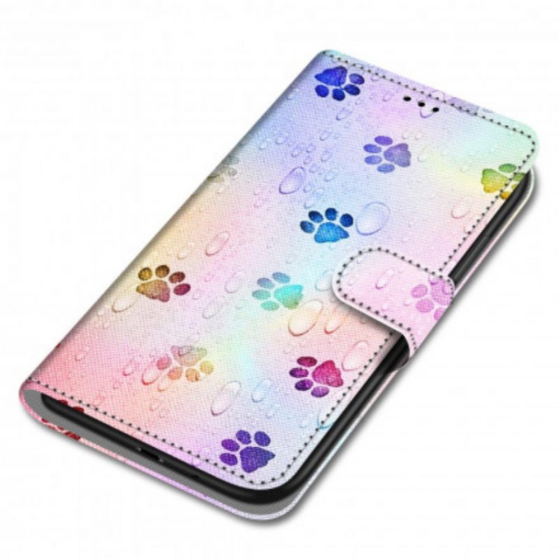 Leren Hoesje voor Xiaomi Redmi 9C Kattensporen