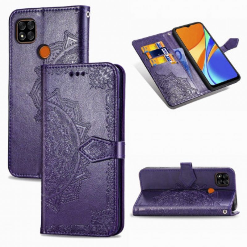 Leren Hoesje voor Xiaomi Redmi 9C Mandala Middeleeuwen