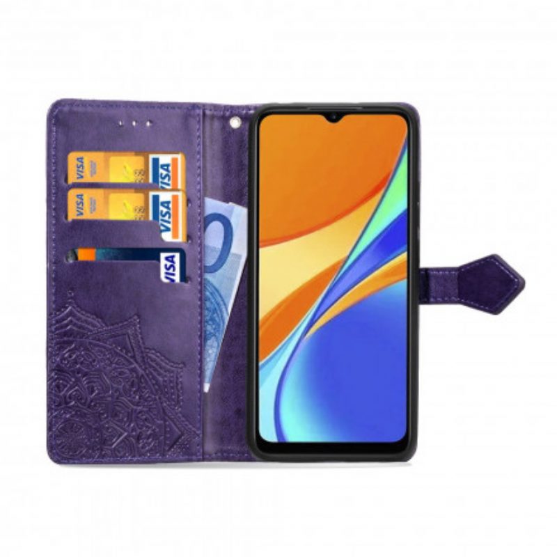 Leren Hoesje voor Xiaomi Redmi 9C Mandala Middeleeuwen