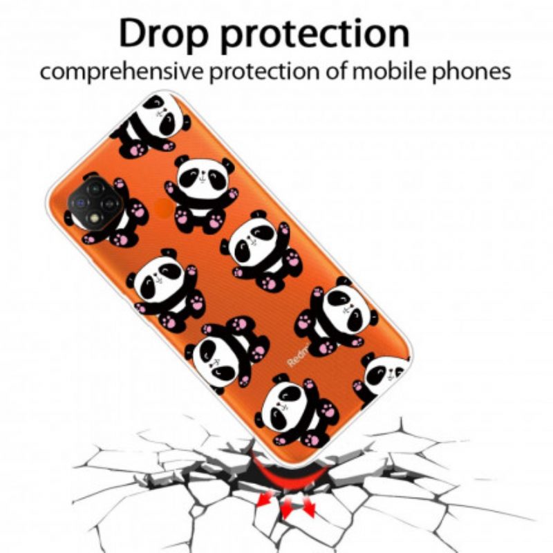 Telefoonhoesje voor Xiaomi Redmi 9C Top Panda's Plezier