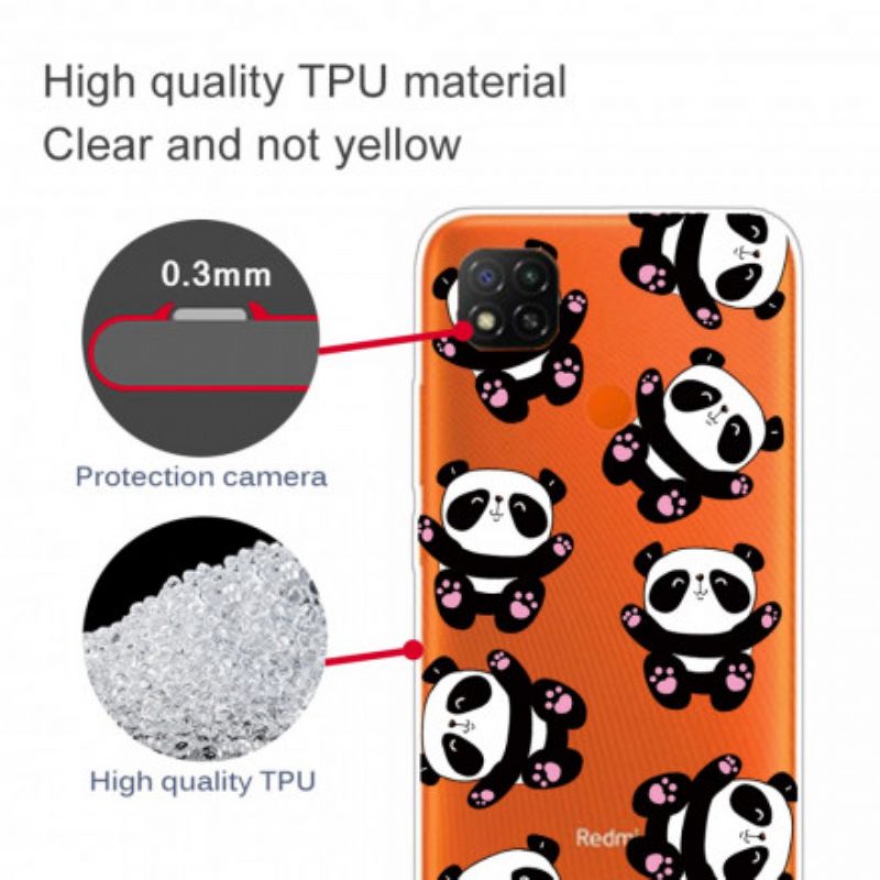 Telefoonhoesje voor Xiaomi Redmi 9C Top Panda's Plezier