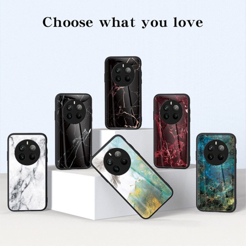 Cover Hoesje Realme 12 Pro / 12 Pro Plus Telefoonhoesje Marmer Gehard Glas