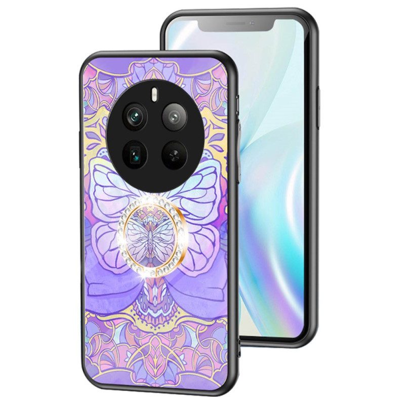 Cover Hoesje Realme 12 Pro / 12 Pro Plus Telefoonhoesje Vlinderserie Met Ringondersteuning Van Gehard Glas