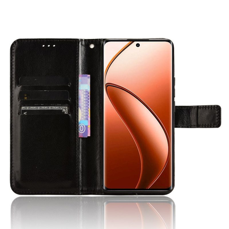 Flip Case Leren Realme 12 Pro / 12 Pro Plus Flitsend Kunstleer Met Riempje