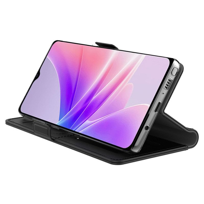 Flip Case Leren Realme 12 Pro / 12 Pro Plus Spiegel- En Voorkaarthouder