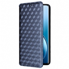 Folio-hoesje Realme 12 Pro / 12 Pro Plus 3d-ruitpatroon Bescherming Hoesje