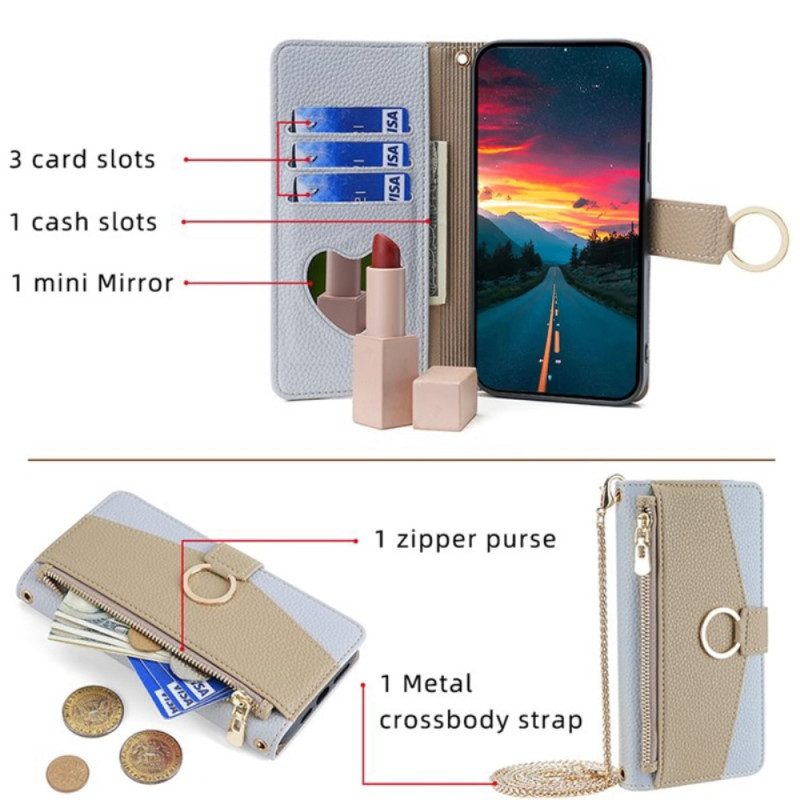 Folio-hoesje Realme 12 Pro / 12 Pro Plus Spiegel En Ketting