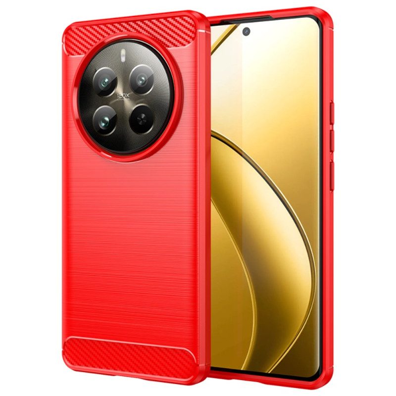 Hoesje Realme 12 Pro / 12 Pro Plus Geborstelde Koolstofvezel Bescherming Hoesje