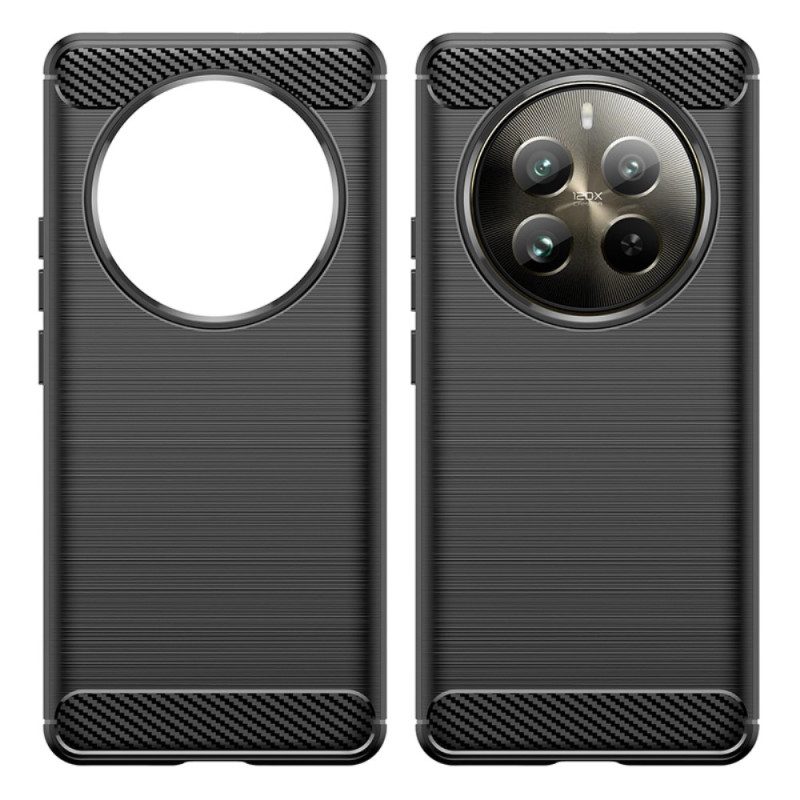 Hoesje Realme 12 Pro / 12 Pro Plus Geborstelde Koolstofvezel Bescherming Hoesje