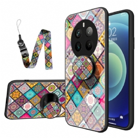 Hoesje Realme 12 Pro / 12 Pro Plus Patchworksteun En Koord