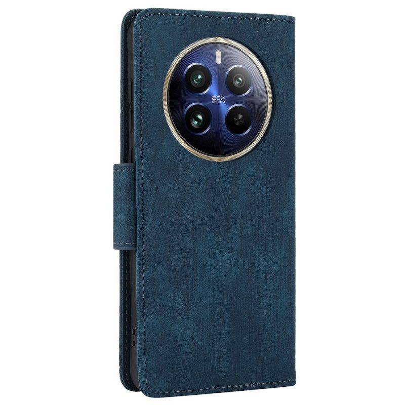 Leren Hoesje Voor Realme 12 Pro / 12 Pro Plus Bandje Met Bloemenprint