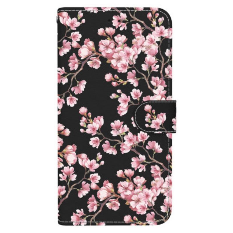 Leren Hoesje Voor Realme 12 Pro / 12 Pro Plus Pruimenbloesems