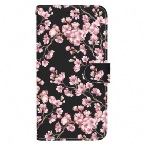 Leren Hoesje Voor Realme 12 Pro / 12 Pro Plus Pruimenbloesems