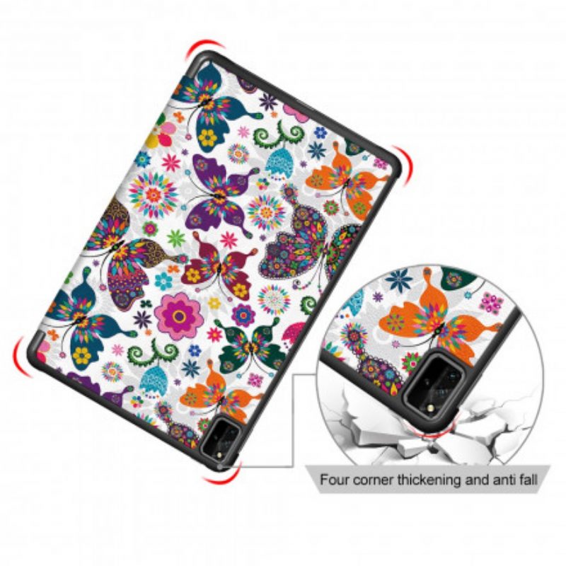 Bescherming Hoesje voor Huawei MatePad Pro 12.6 (2021) Verbeterde Retro Vlinders En Bloemen