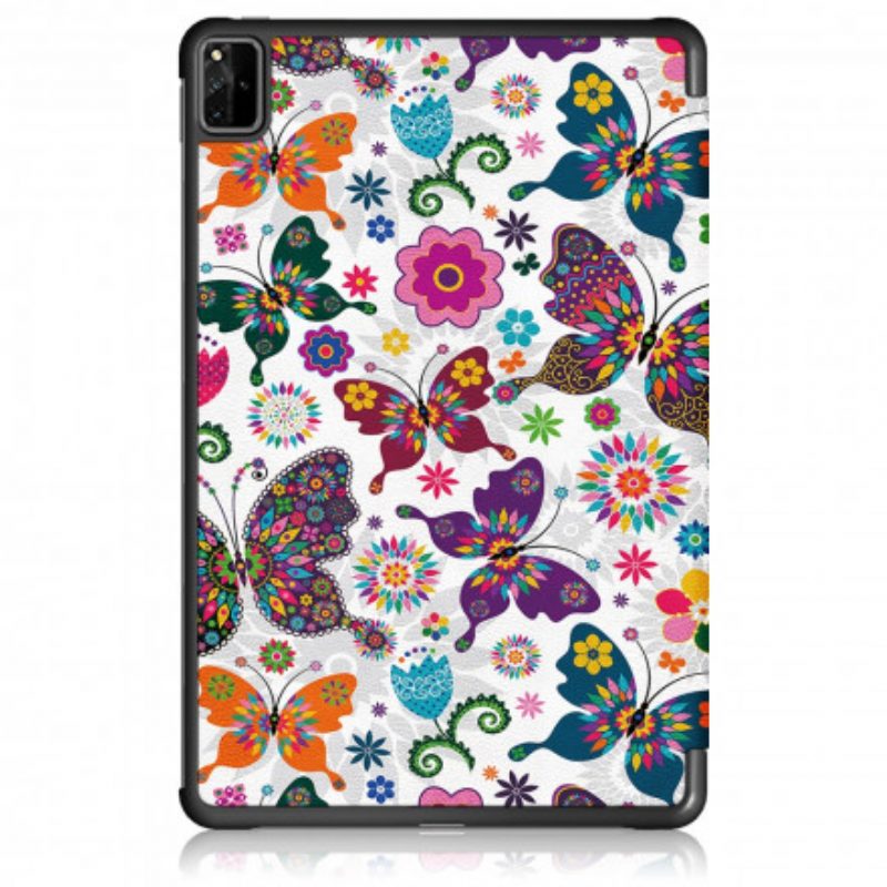 Bescherming Hoesje voor Huawei MatePad Pro 12.6 (2021) Verbeterde Retro Vlinders En Bloemen