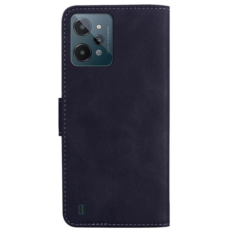 Leren Hoesje voor Realme C31 Vlinder Van Imitatieleer