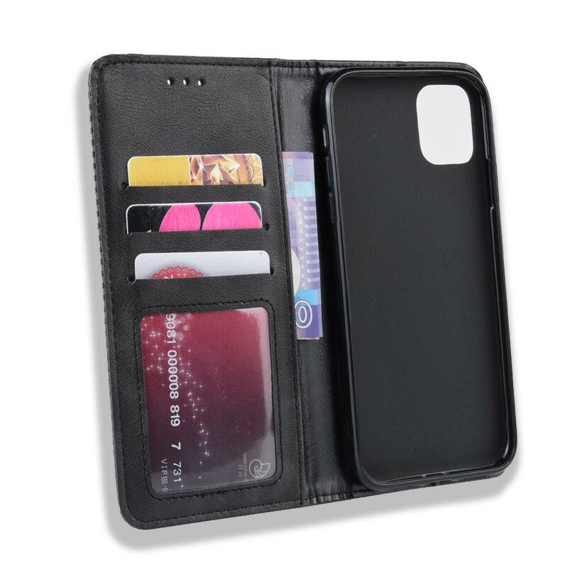 Bescherming Hoesje voor iPhone 11 Pro Max Folio-hoesje Gestileerd Vintage Leereffect