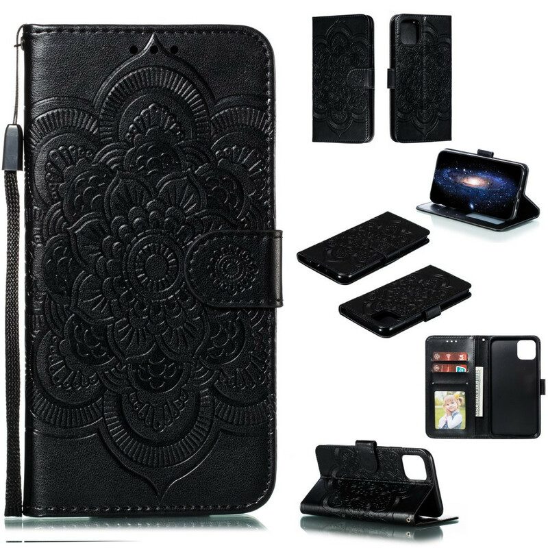 Folio-hoesje voor iPhone 11 Pro Max Met Ketting Mandala Met Volledige Riem