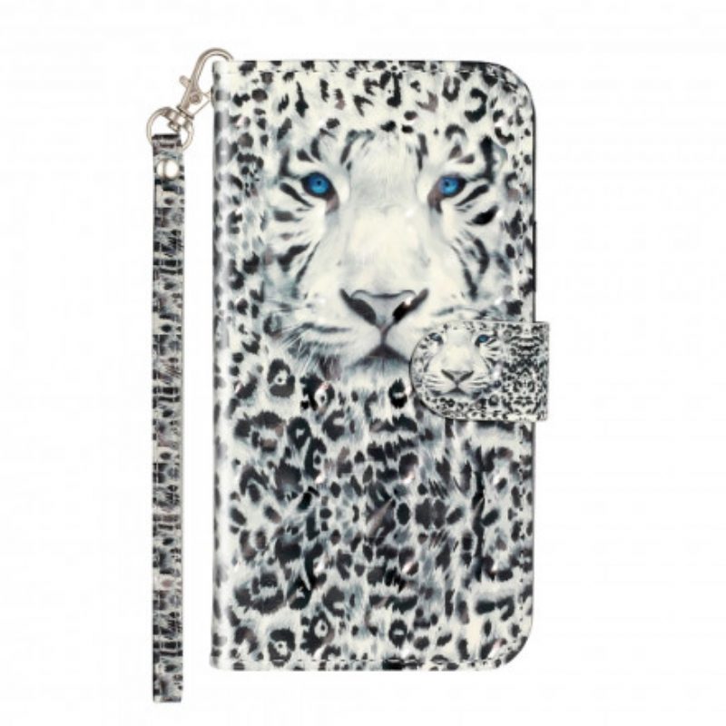 Folio-hoesje voor iPhone 11 Pro Max Met Ketting Tiger Light Strap-schijnwerpers