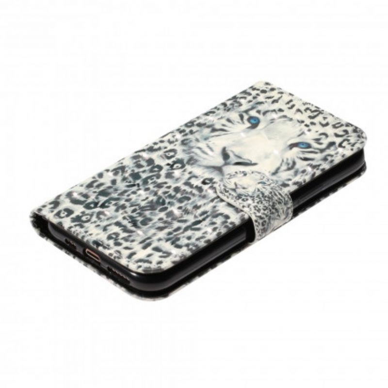 Folio-hoesje voor iPhone 11 Pro Max Met Ketting Tiger Light Strap-schijnwerpers