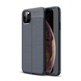 Hoesje voor iPhone 11 Pro Max Dubbellijnig Litchi-leereffect