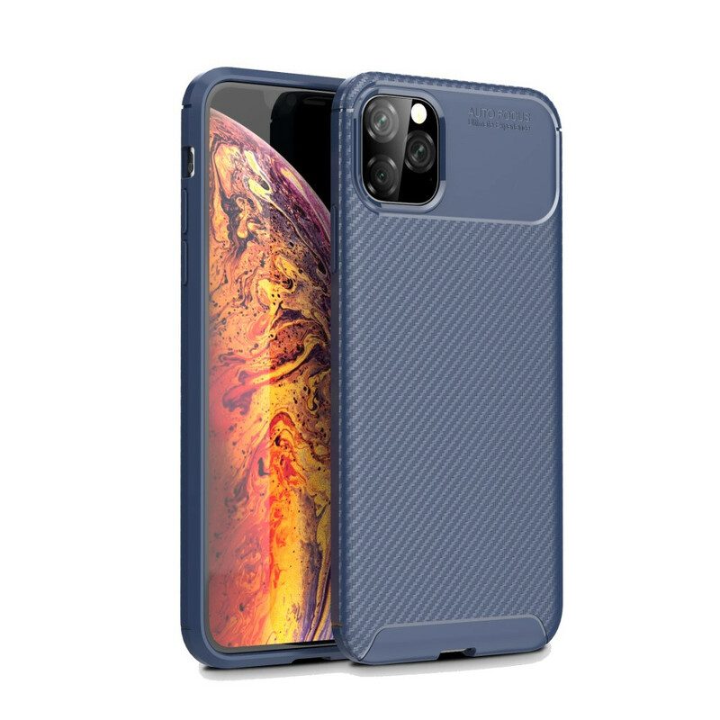 Hoesje voor iPhone 11 Pro Max Flexibele Koolstofvezeltextuur