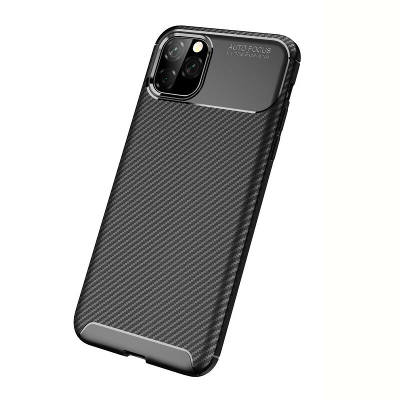 Hoesje voor iPhone 11 Pro Max Flexibele Koolstofvezeltextuur