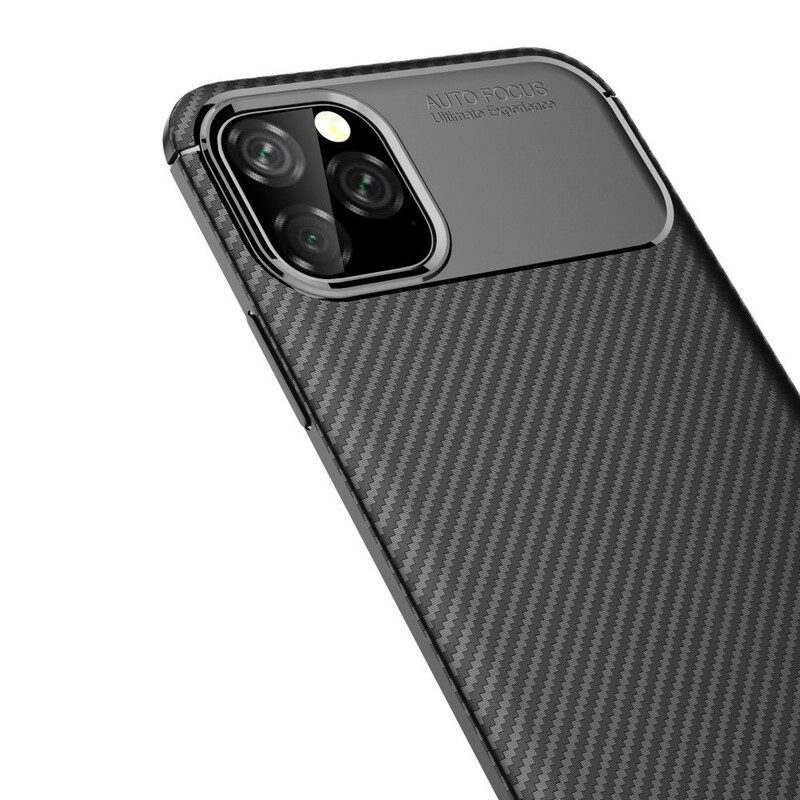 Hoesje voor iPhone 11 Pro Max Flexibele Koolstofvezeltextuur