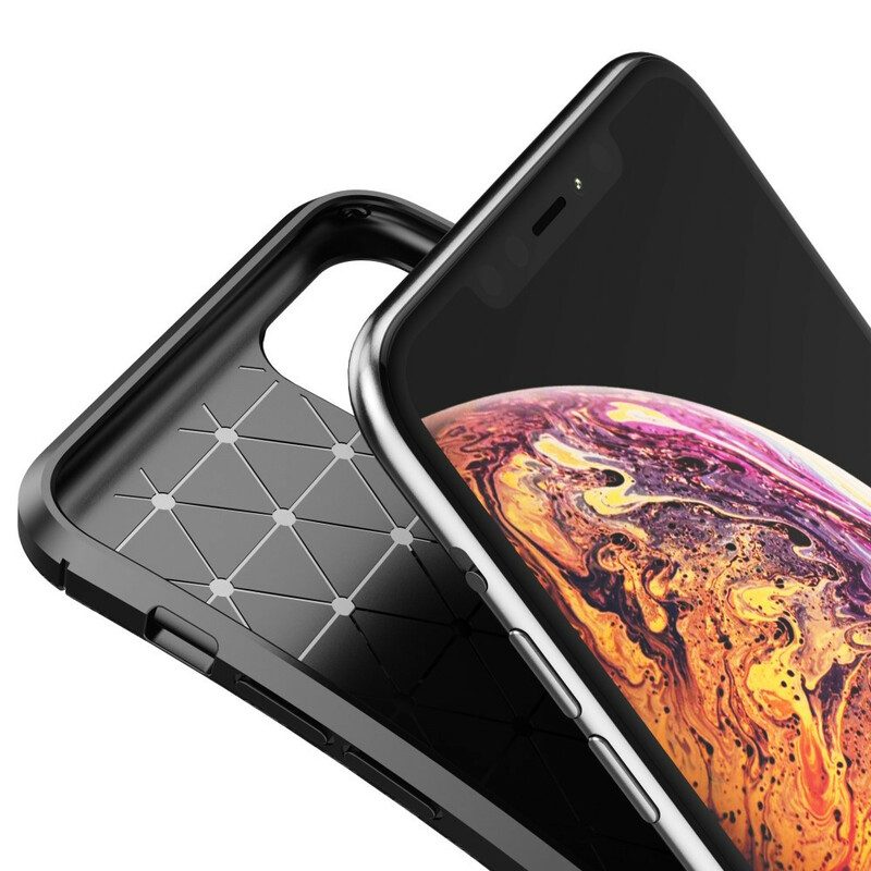 Hoesje voor iPhone 11 Pro Max Flexibele Koolstofvezeltextuur