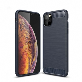 Hoesje voor iPhone 11 Pro Max Geborstelde Koolstofvezel