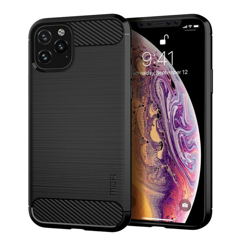 Hoesje voor iPhone 11 Pro Max Mofi Geborsteld Koolstofvezel