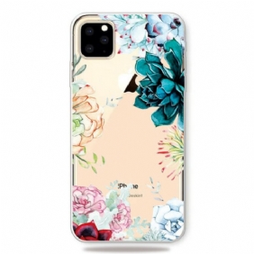 Hoesje voor iPhone 11 Pro Max Naadloze Aquarel Bloemen