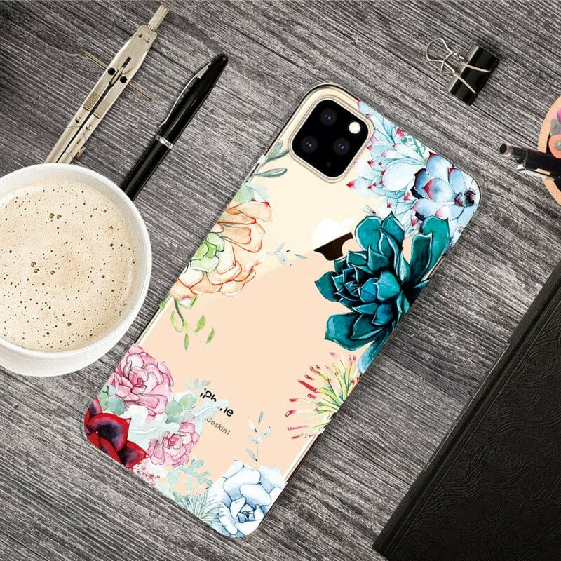 Hoesje voor iPhone 11 Pro Max Naadloze Aquarel Bloemen