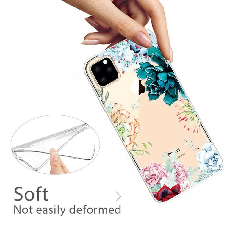 Hoesje voor iPhone 11 Pro Max Naadloze Aquarel Bloemen